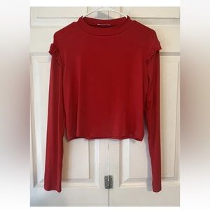 Dirass Long Sleeve Crop Top Blouse Size XL